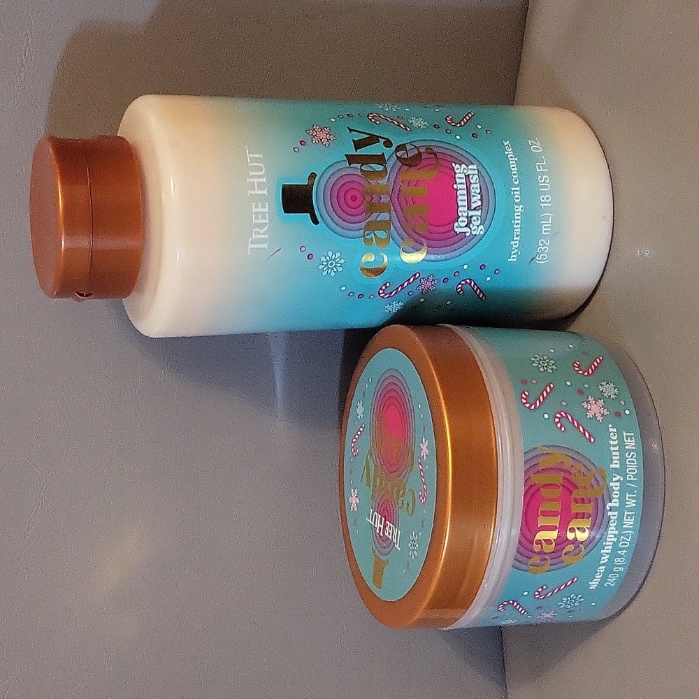 TREE HUT CANDY CANE BODY BUTTER & FOAMING GEL WASH - LIMITED EDITION - New!